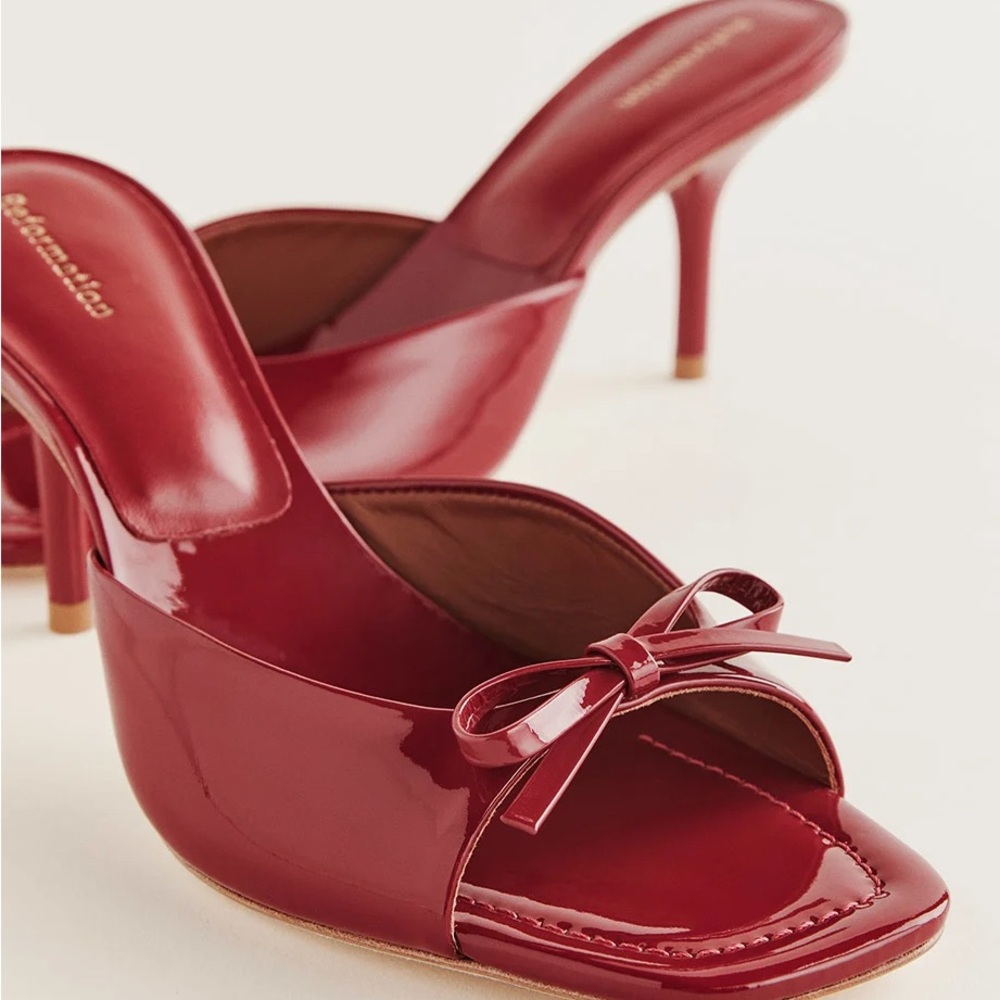 Reformation Clementine Heeled Mule Sandal Red - Size 8.5